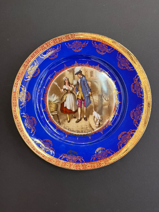 Vintage Bavaria Cries of London "Who'll Buy My Lavender?" Blue/Gold Decor Plates