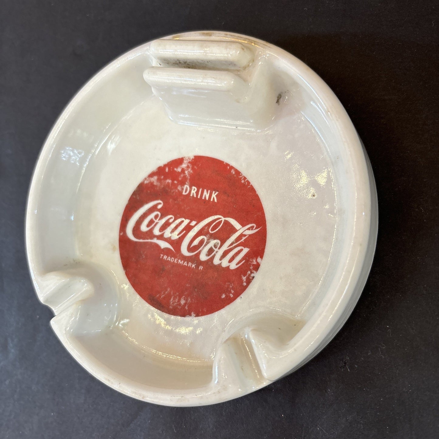 Art Deco Drink Coca Cola Porcelain Ash Tray 5" diameter