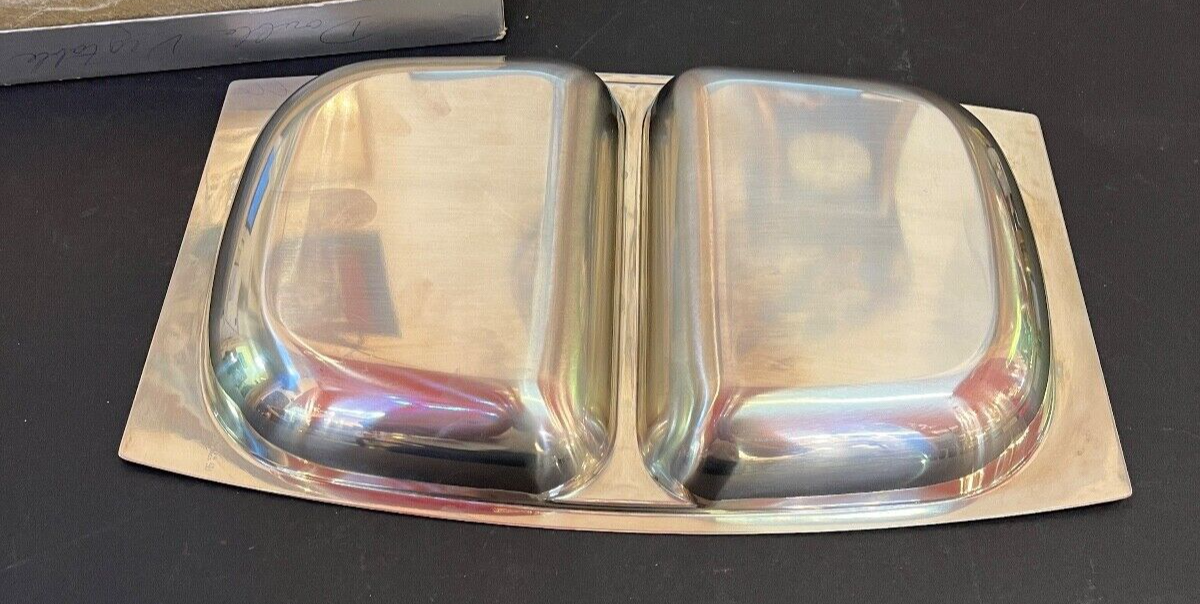 Vintage Borgholm Swedish Stainless Steel divided Vegetable Dish
