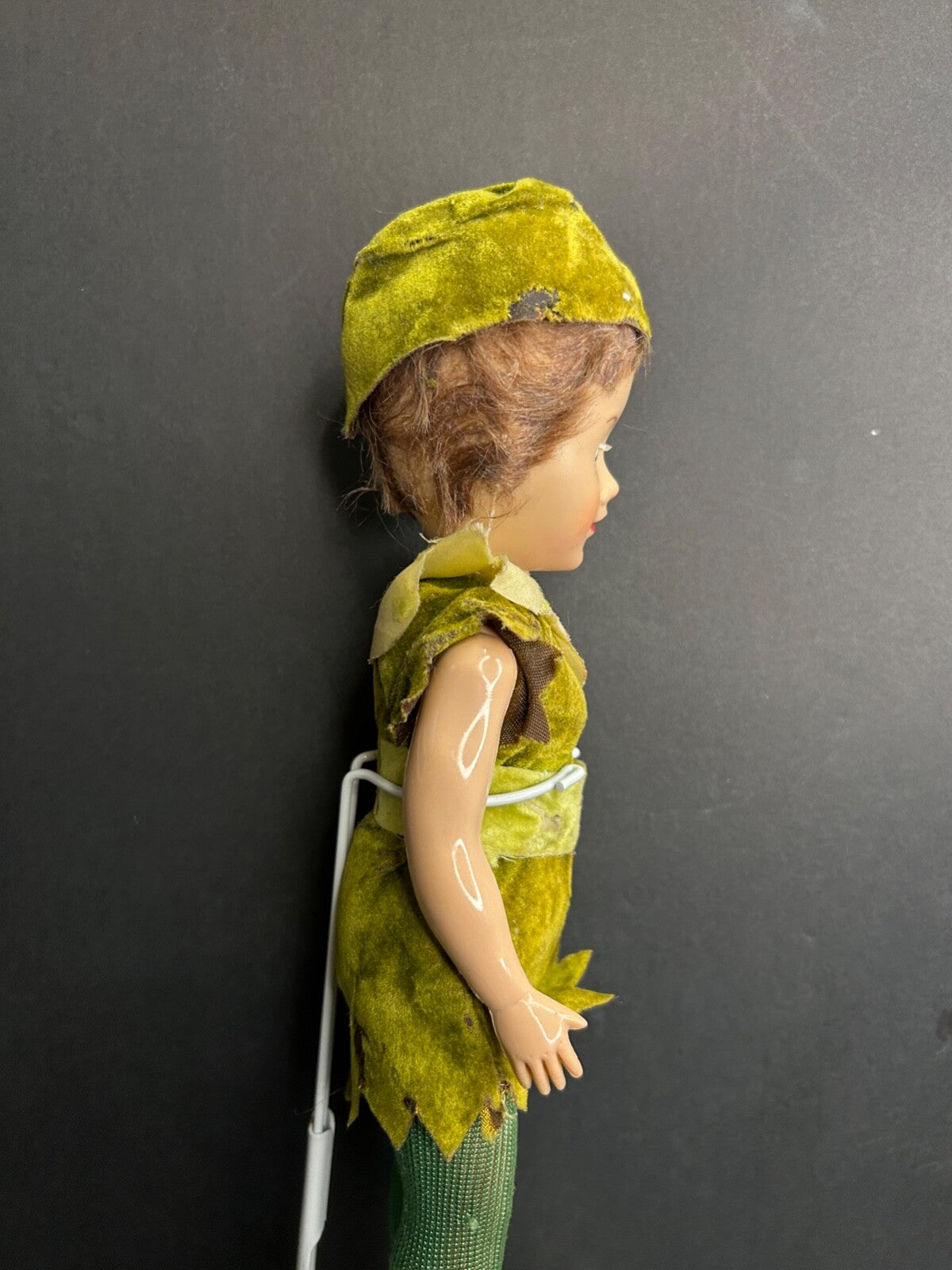 1950's Vintage Peter Pan Doll Blinking Eyes Arms and Legs That Move With Stand