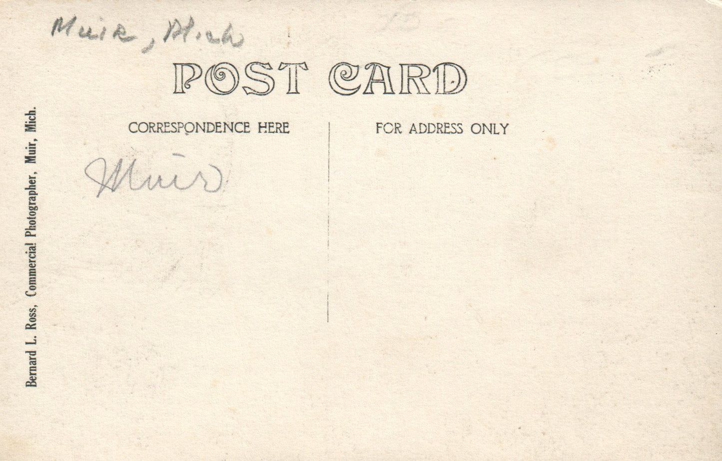 Public School BLDG Muir MI Mich Michigan Postcard Real Photo