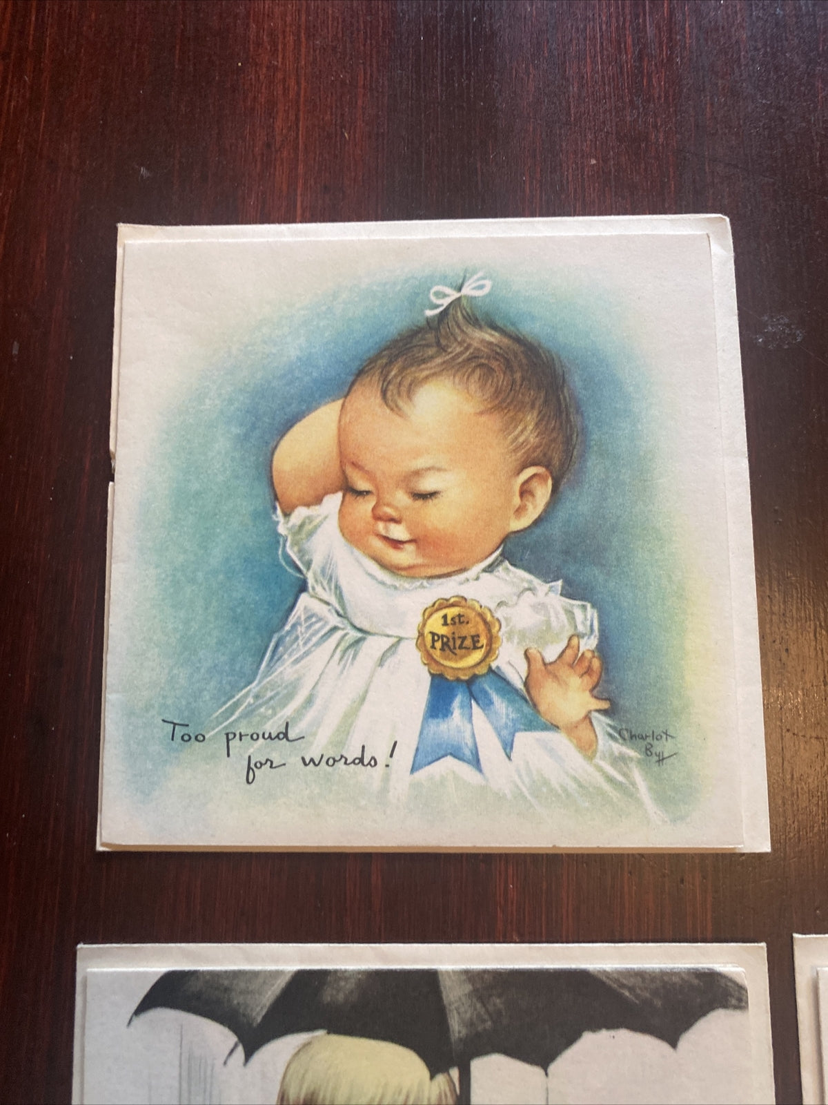 Vintage Artist Signed Charlot Byi Greeting Card Lot of 7 children Babies