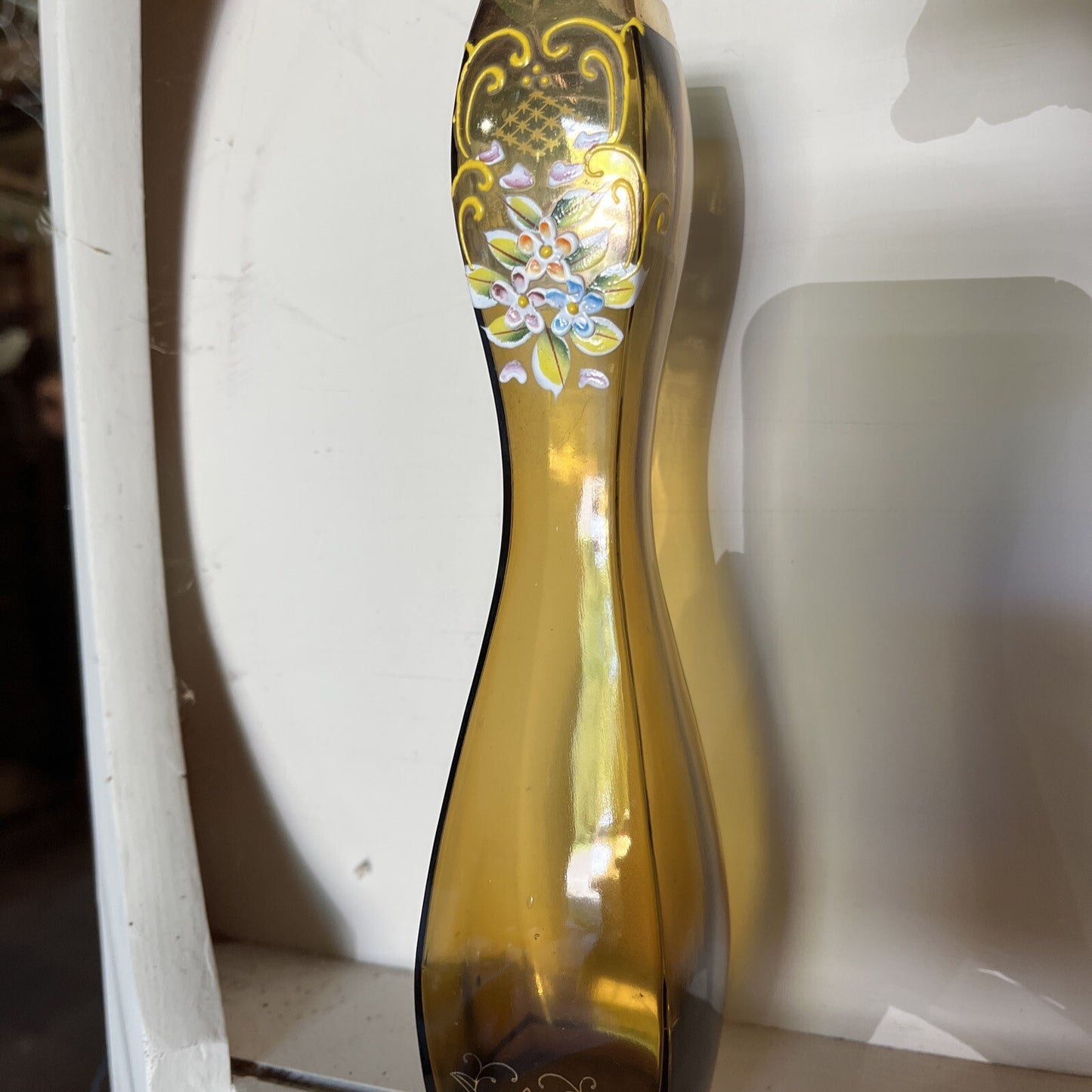 Vintage Moser Czech Glass Bohemian Fluted Vase