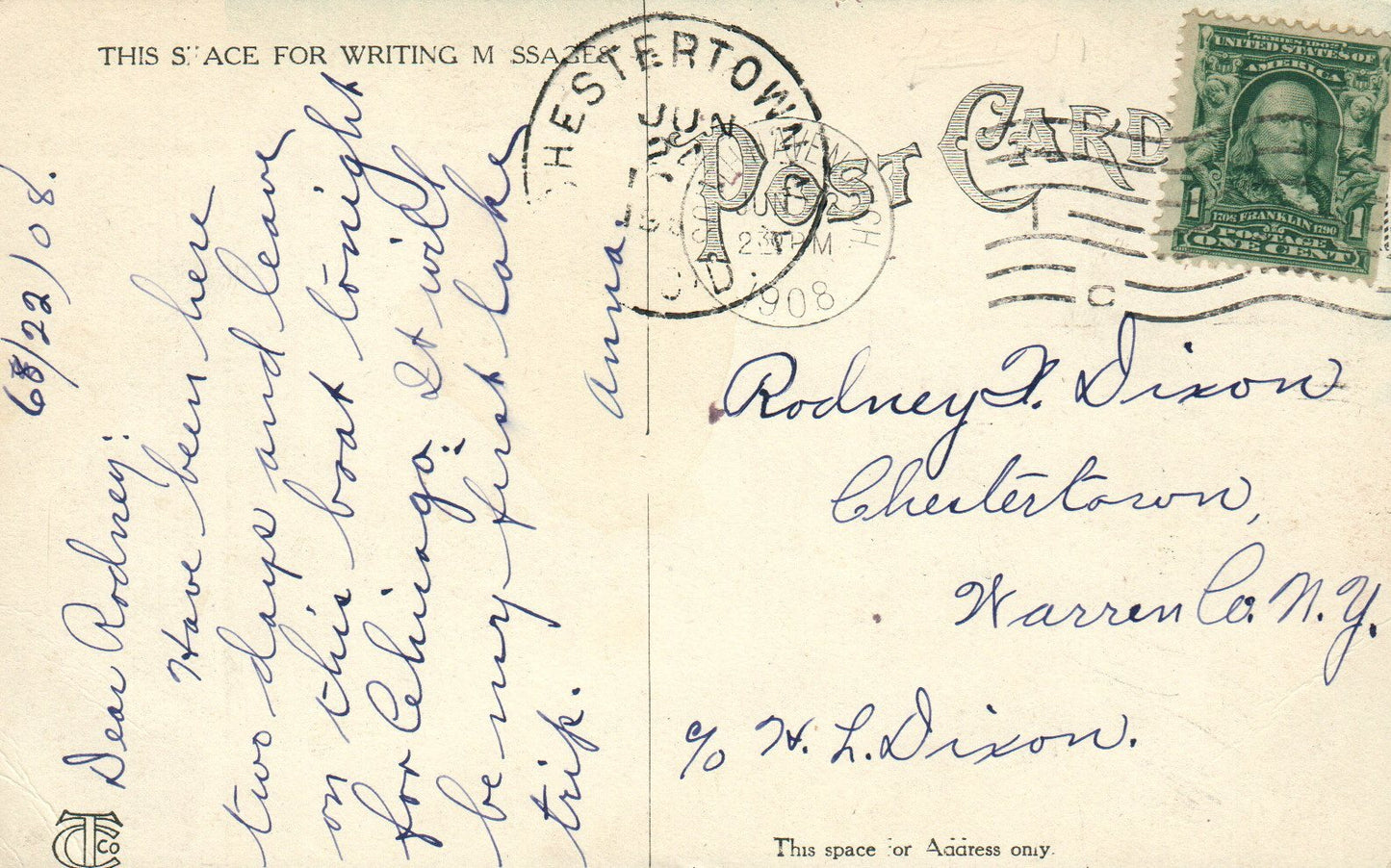 1908 Harbor Scene Boats Ships City of South Haven Michigan MI