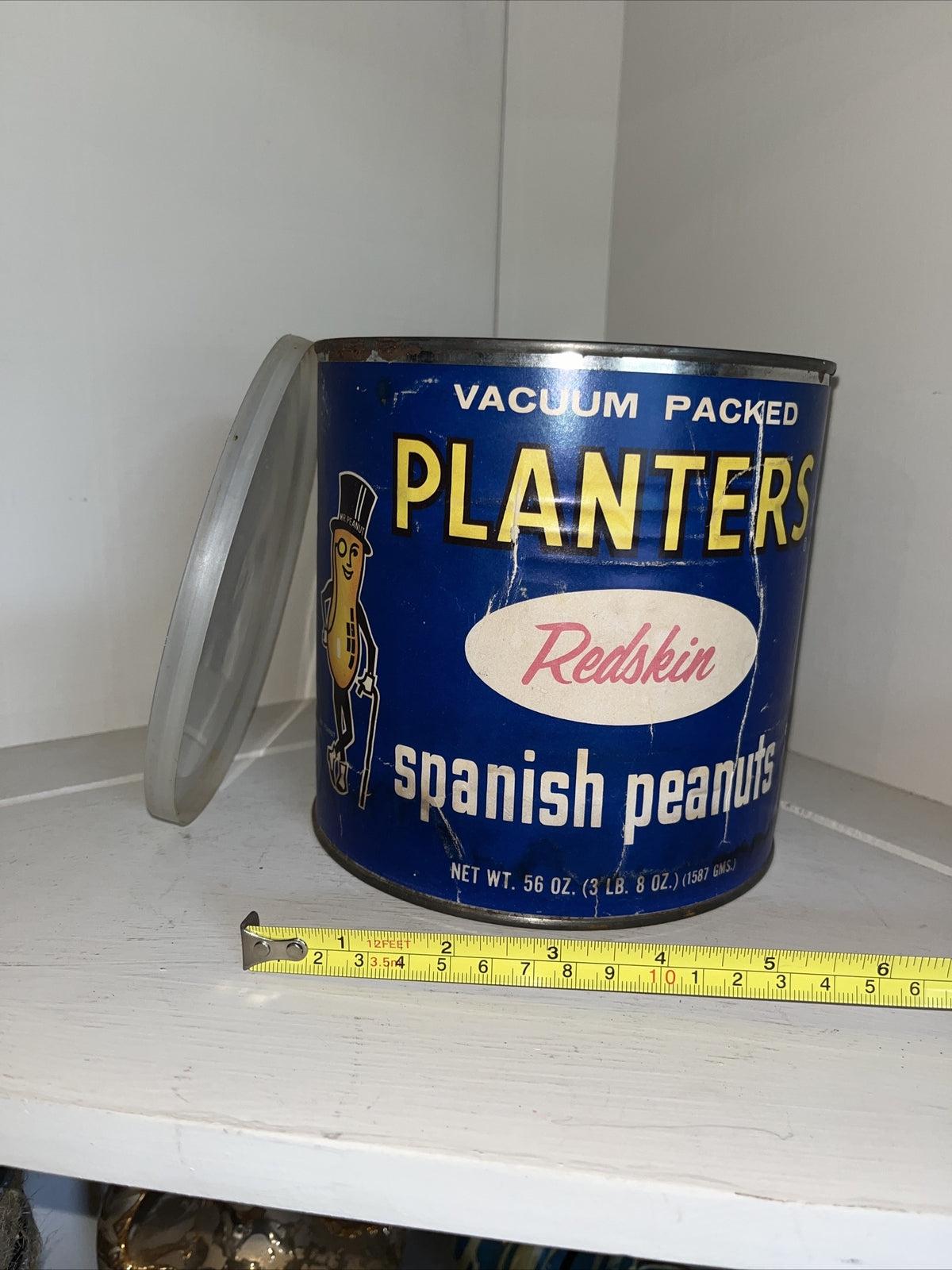 Vintage PLANTERS REDSKIN SPANISH PEANUTS 3lb. NEVER OPENED But Empty RARE