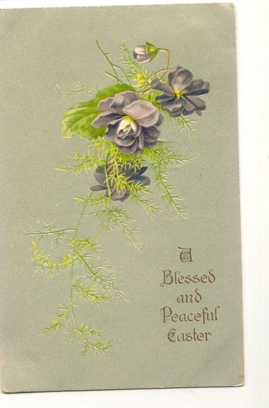 John Winsch purple flower Easter Postcard 1908