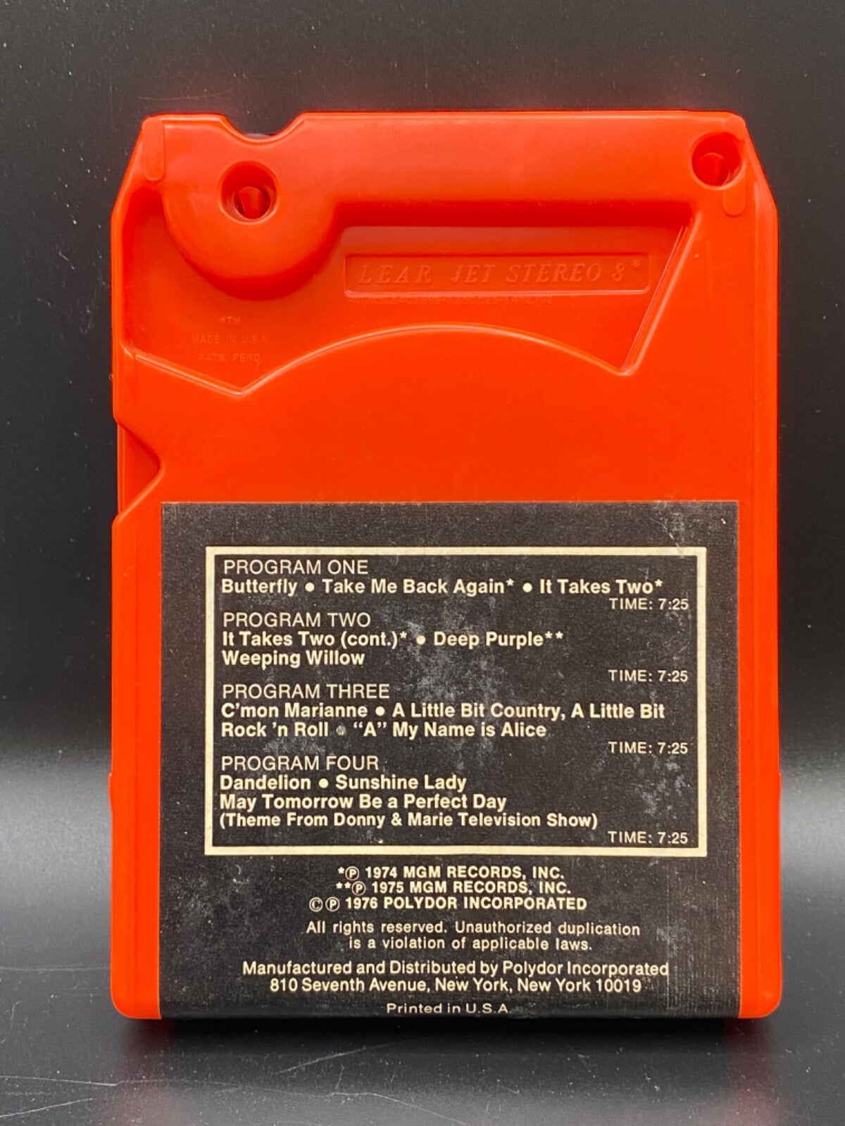 Vintage 8 Track Donny & Marie Osmond Donny & Marie