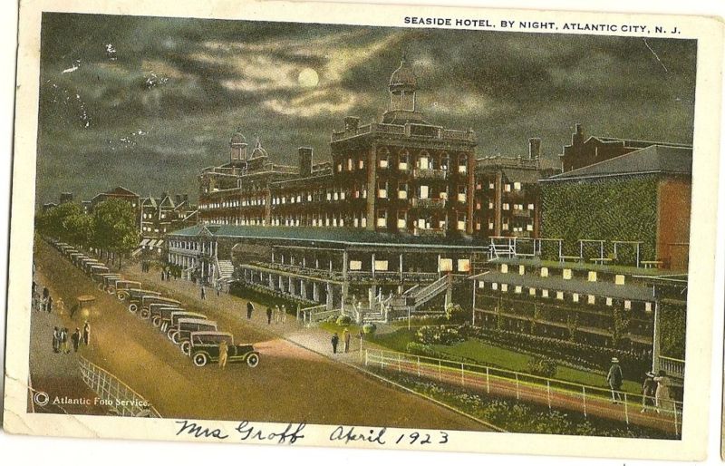 Seaside Hotel By Night Atlantic City New Jersey NJ