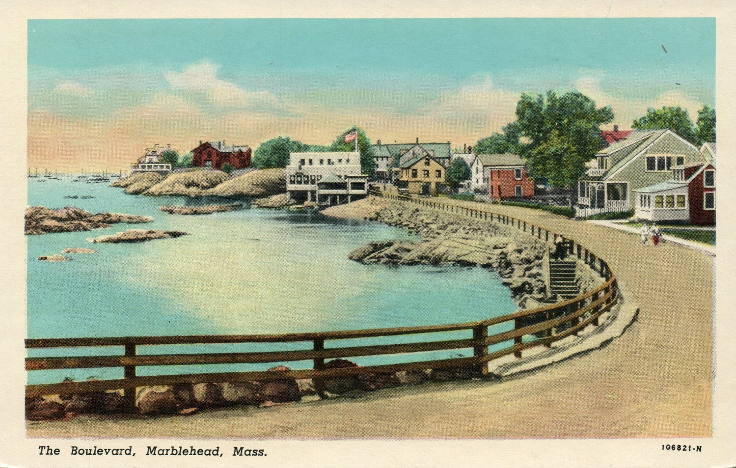 The Boulevard Marblehead Massachusetts MA Postcard