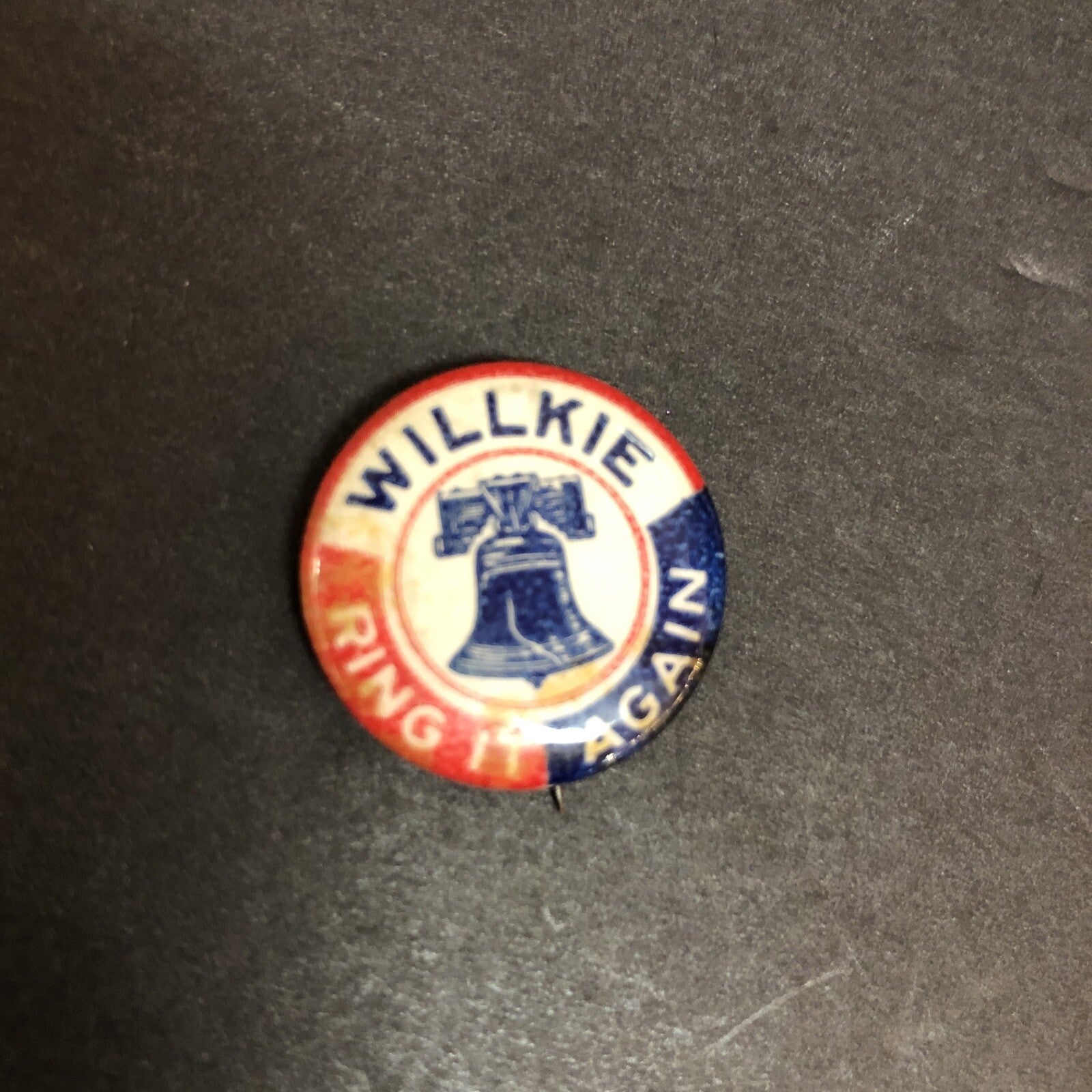 Willkie  Ring It Again Celluloid 7/8" Political Pin