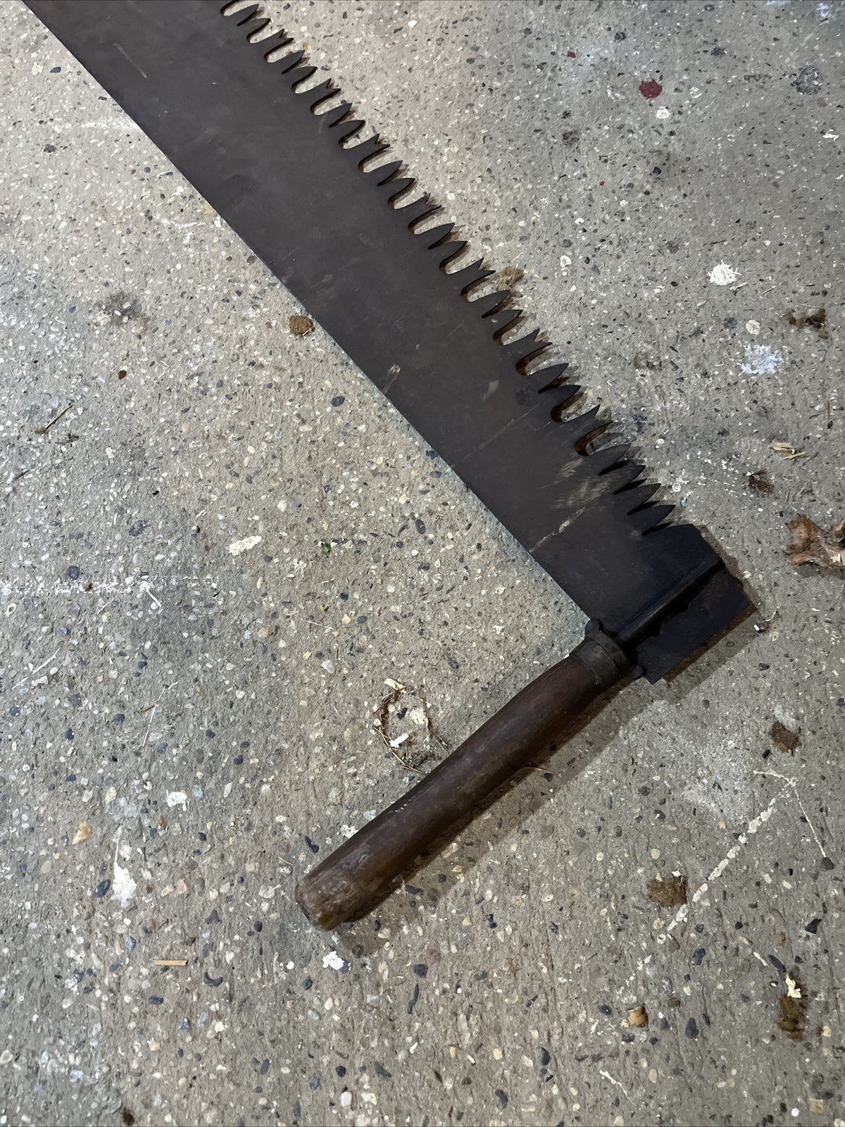 Antique Crosscut 2 Man Logging Saw 66" - Wide blade, Primitive Tool