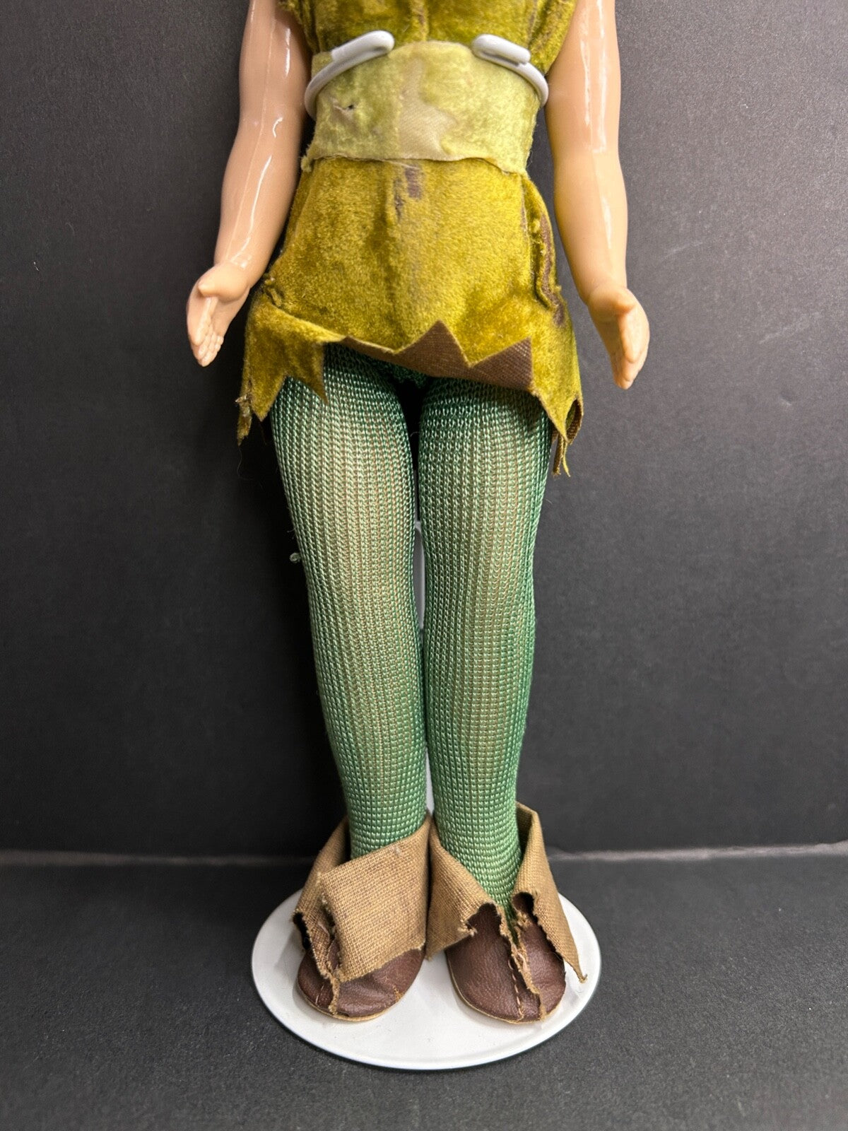 1950's Vintage Peter Pan Doll Blinking Eyes Arms and Legs That Move With Stand