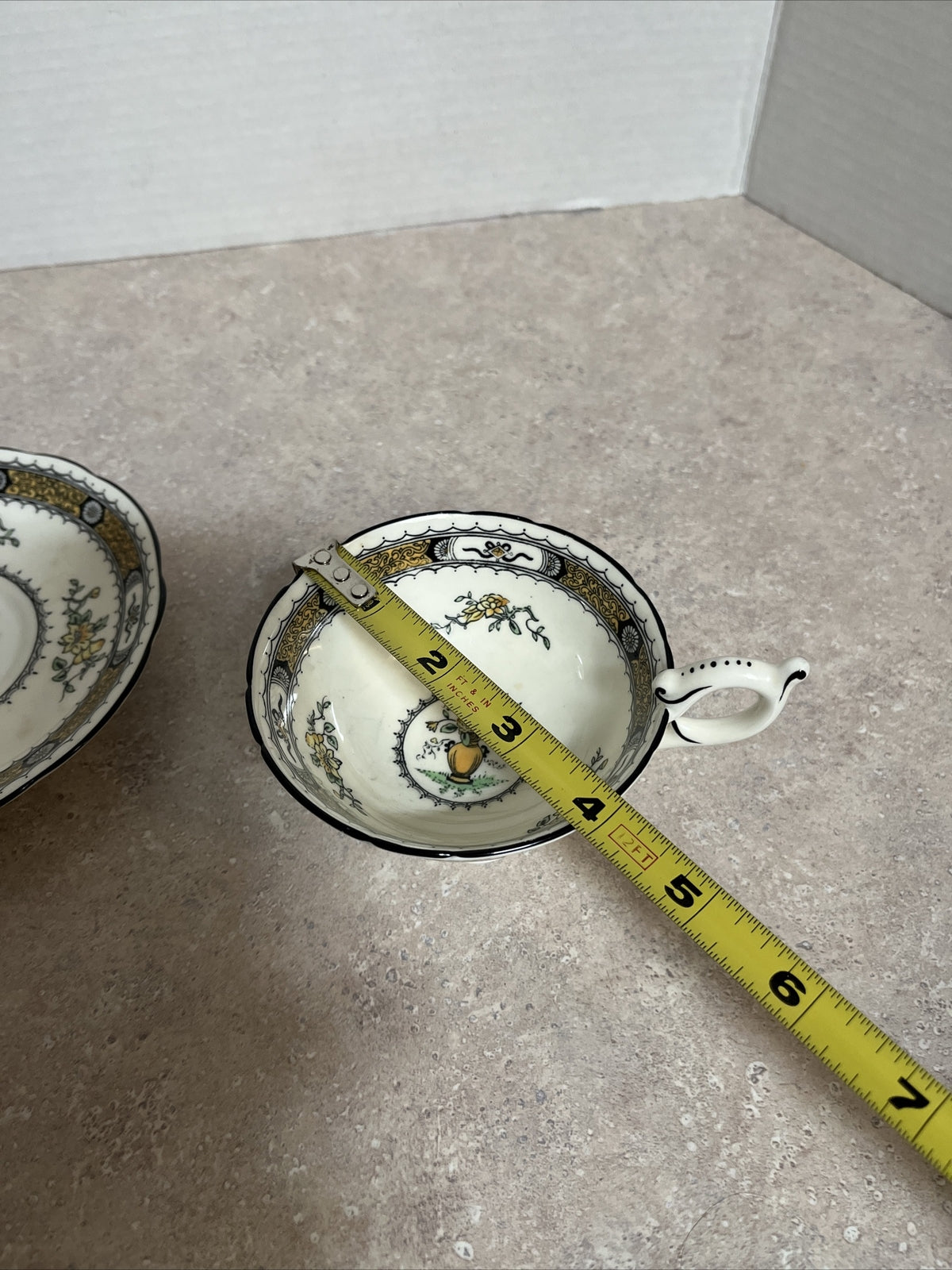 Antique Coalport England French Noble Yellow Tea Cup. numbered