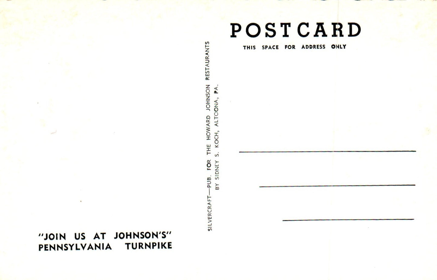 Beautiful Howard Johnson Restaurant at the Midway East Pennsylvania PA Postcard
