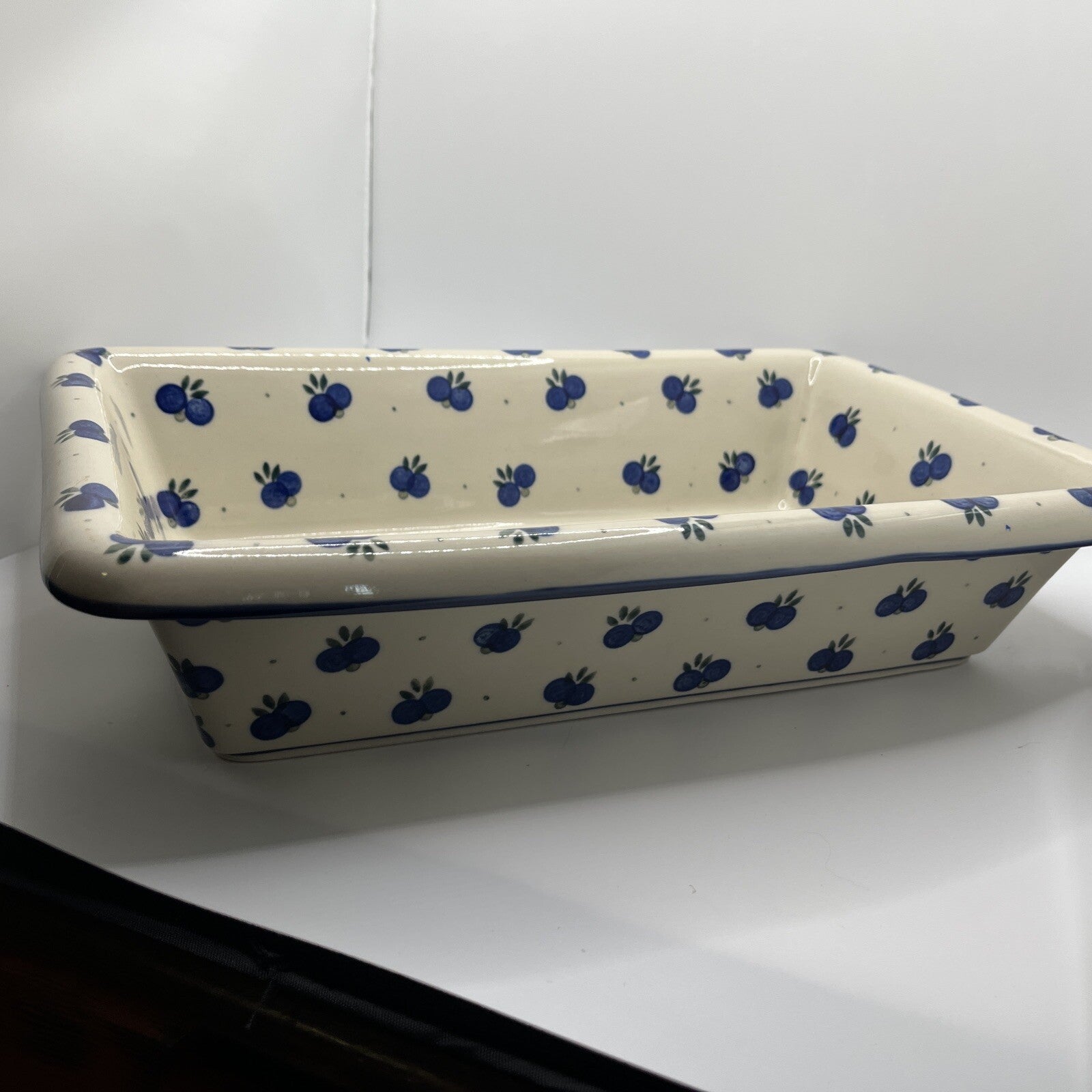 Wild Blueberry Polish Pottery Loaf Baker 14” X 8”