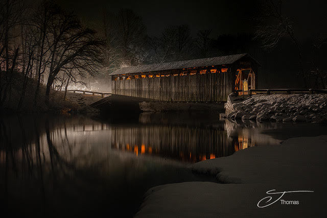 Real Photo 5 x 7 Fallasburg Covered Bridge Lowell MI Michigan
