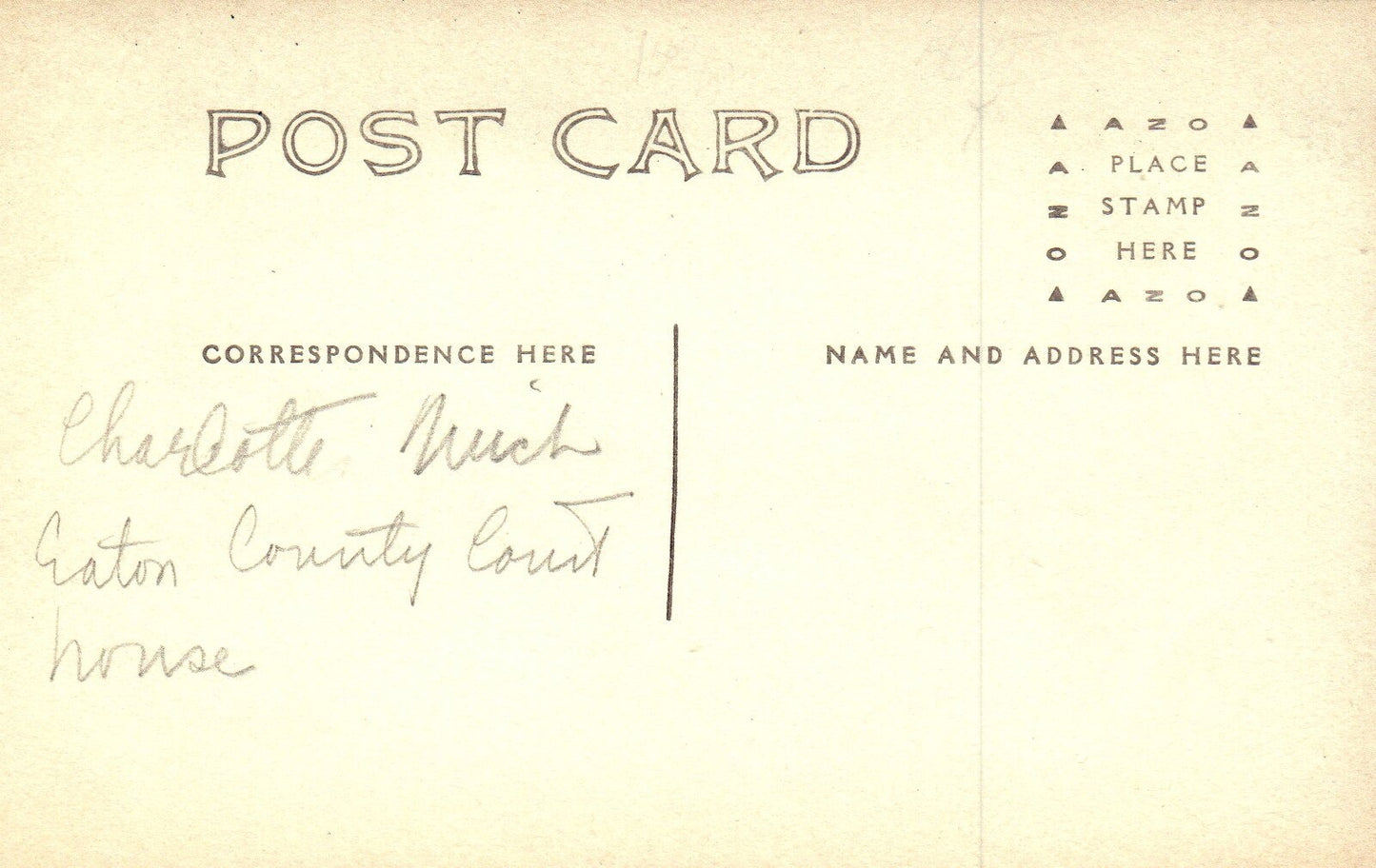 Real Photo Eaton County Court House in Charlotte Mich Michigan Postcard