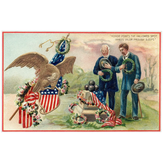 "Honor Points the Hallowed Spot Where Valor Proudly Sleeps" Memorial Postcard