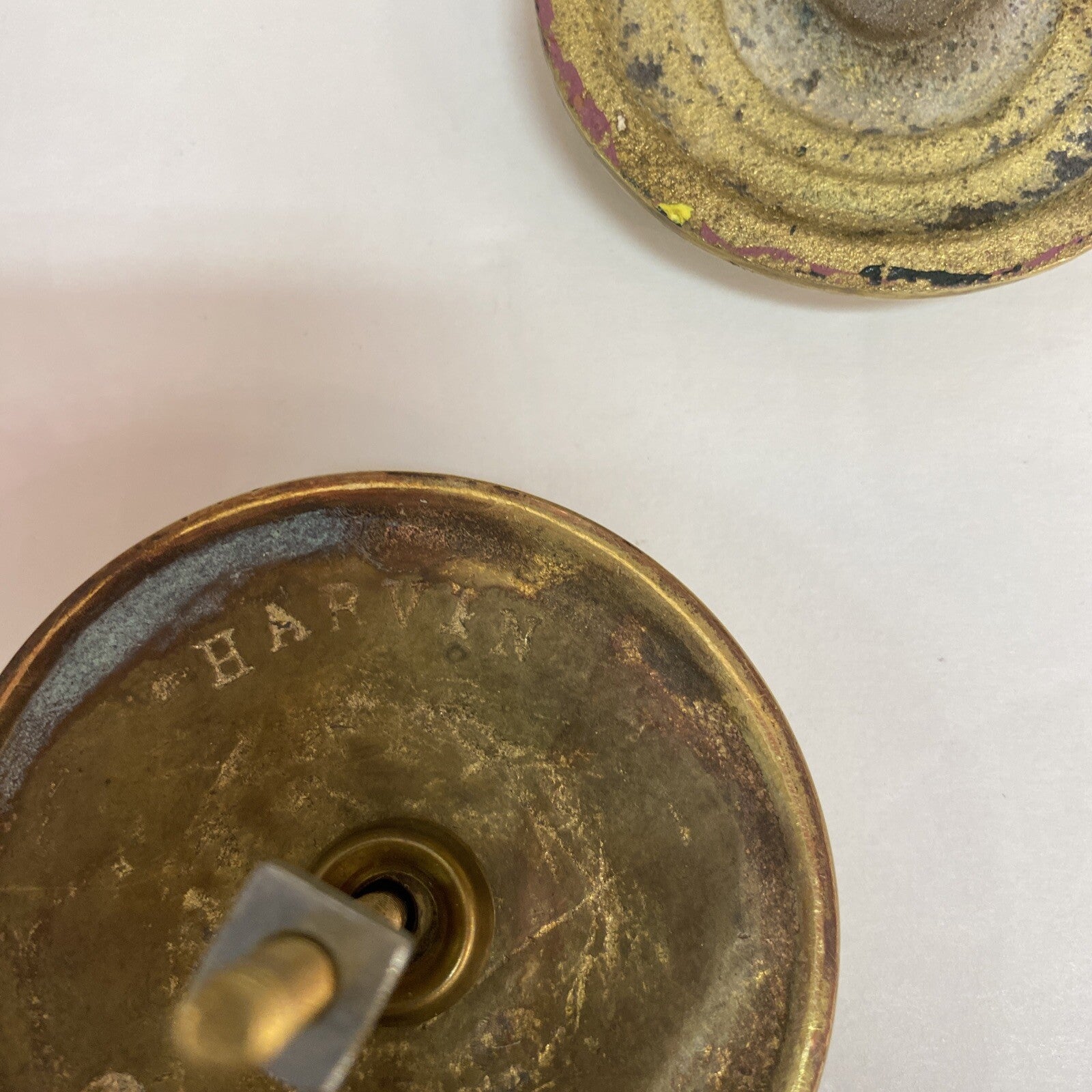 3 PC Vintage Sold Brass Harvin Door Knocker 8.5" TALL with Patina