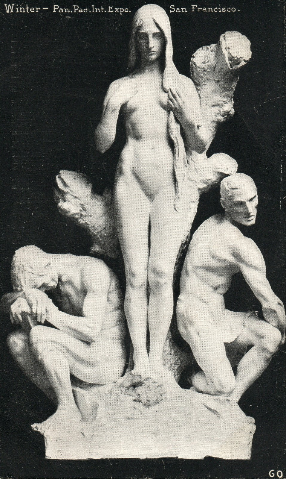 Winter Panama Pacific Expo San Francisco CA California Exposition Nude Postcard