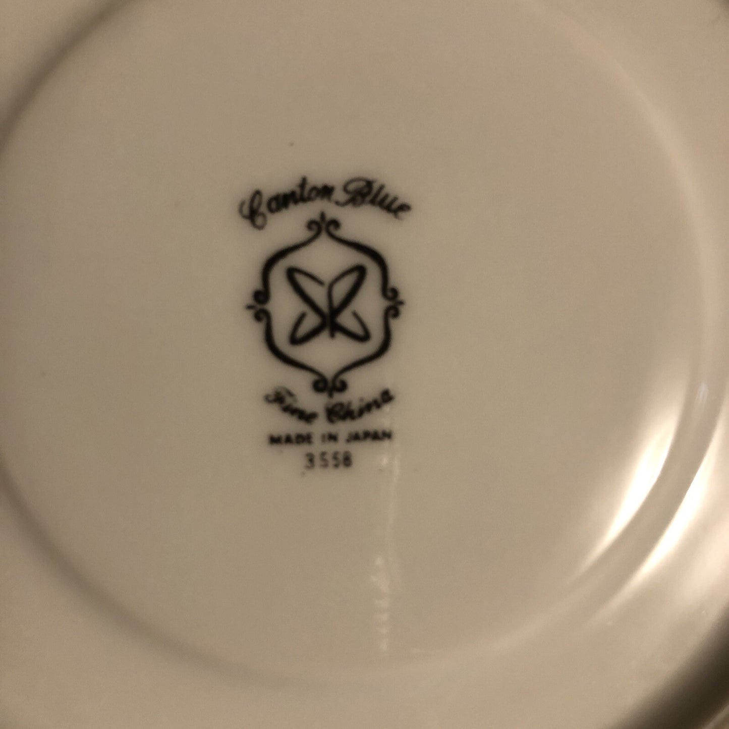 Canton Blue and White Floral Design Saucer 3558 Fine China Japan