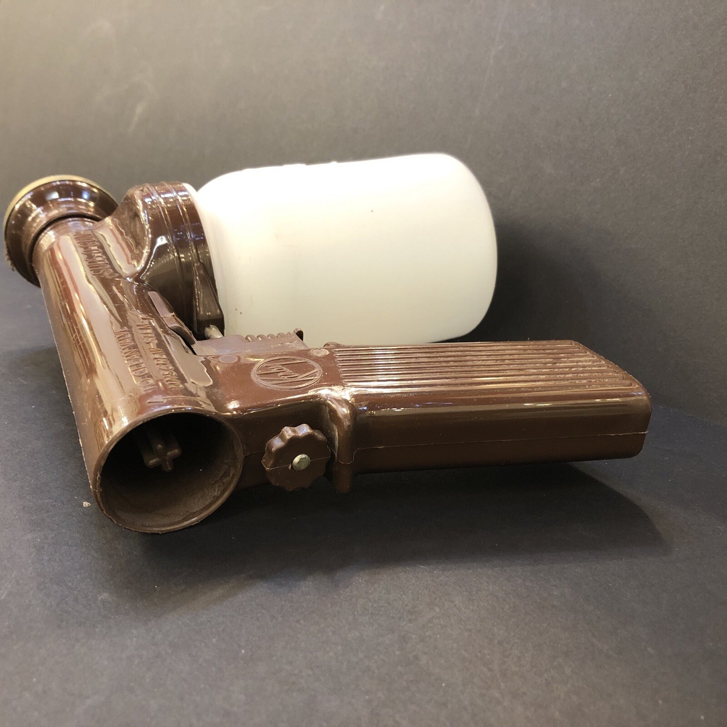 vintage Kirby Patent Pending Suds-O-Gun plastic jar cap straw