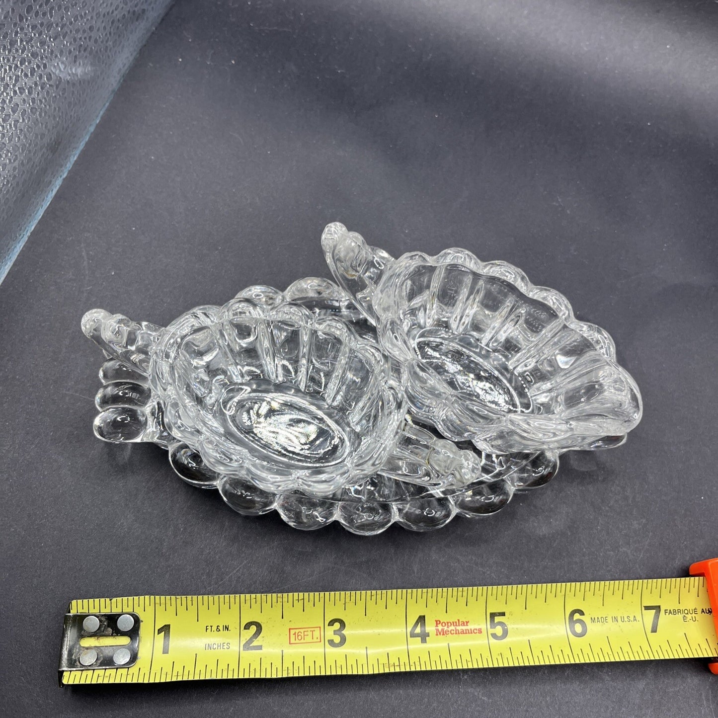 Heisey Glass Co Antique Cream & Sugar With Tray.