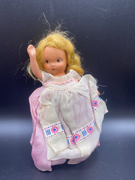 6" Story Book DOLL in pink dress Vintage