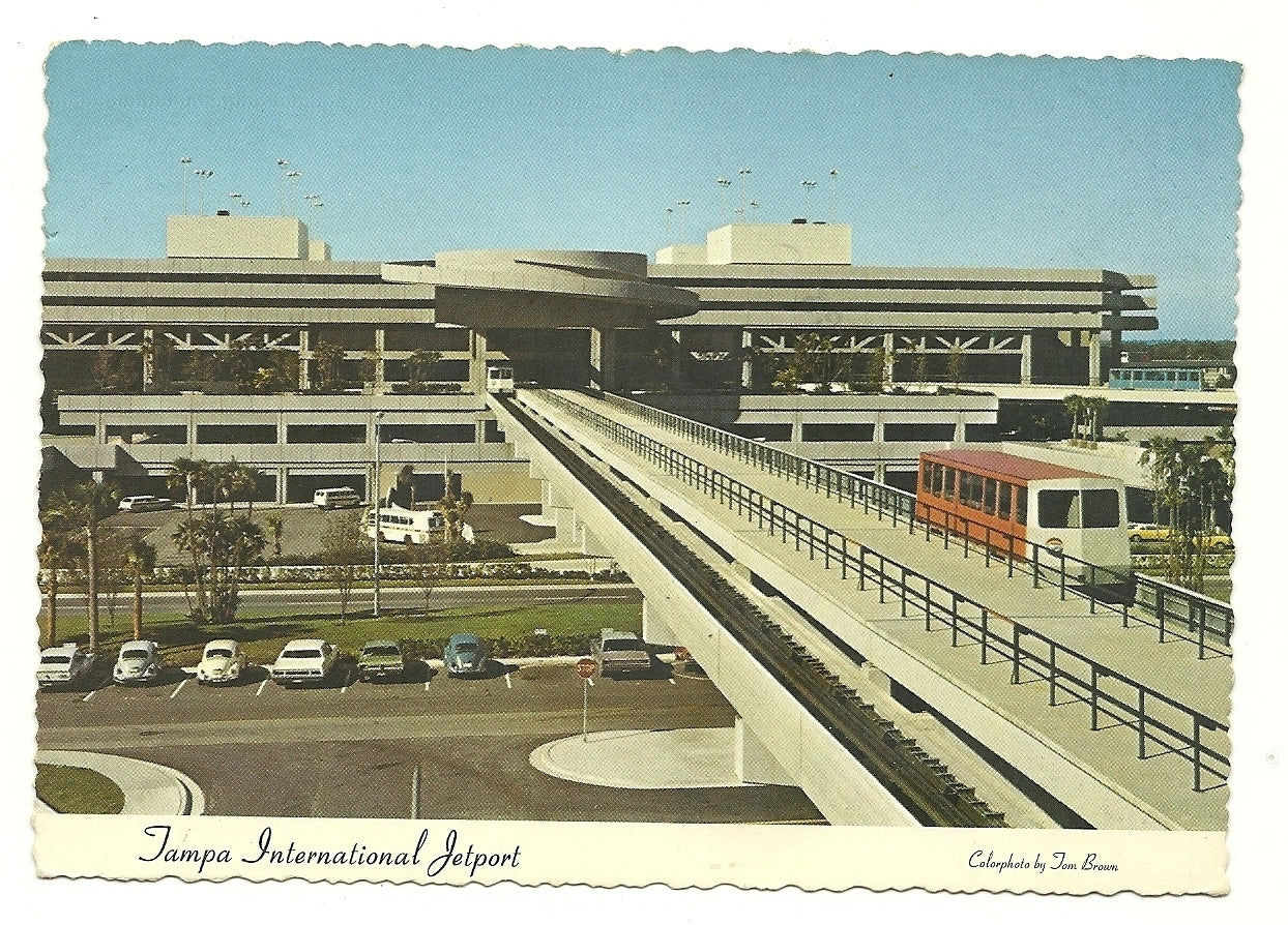 1976 Tampa International Jetport Airport Old Cars Florida FL Postcard