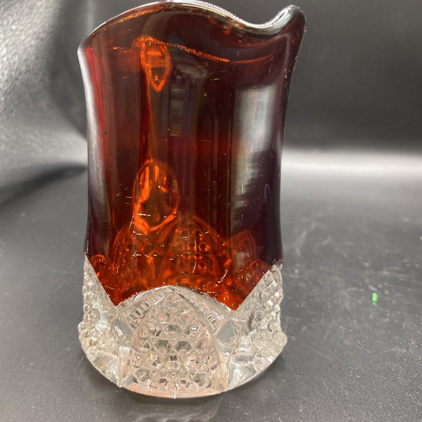 Vintage Ruby Red Flash Glass Souvenir Pitcher South Bend Indiana IN