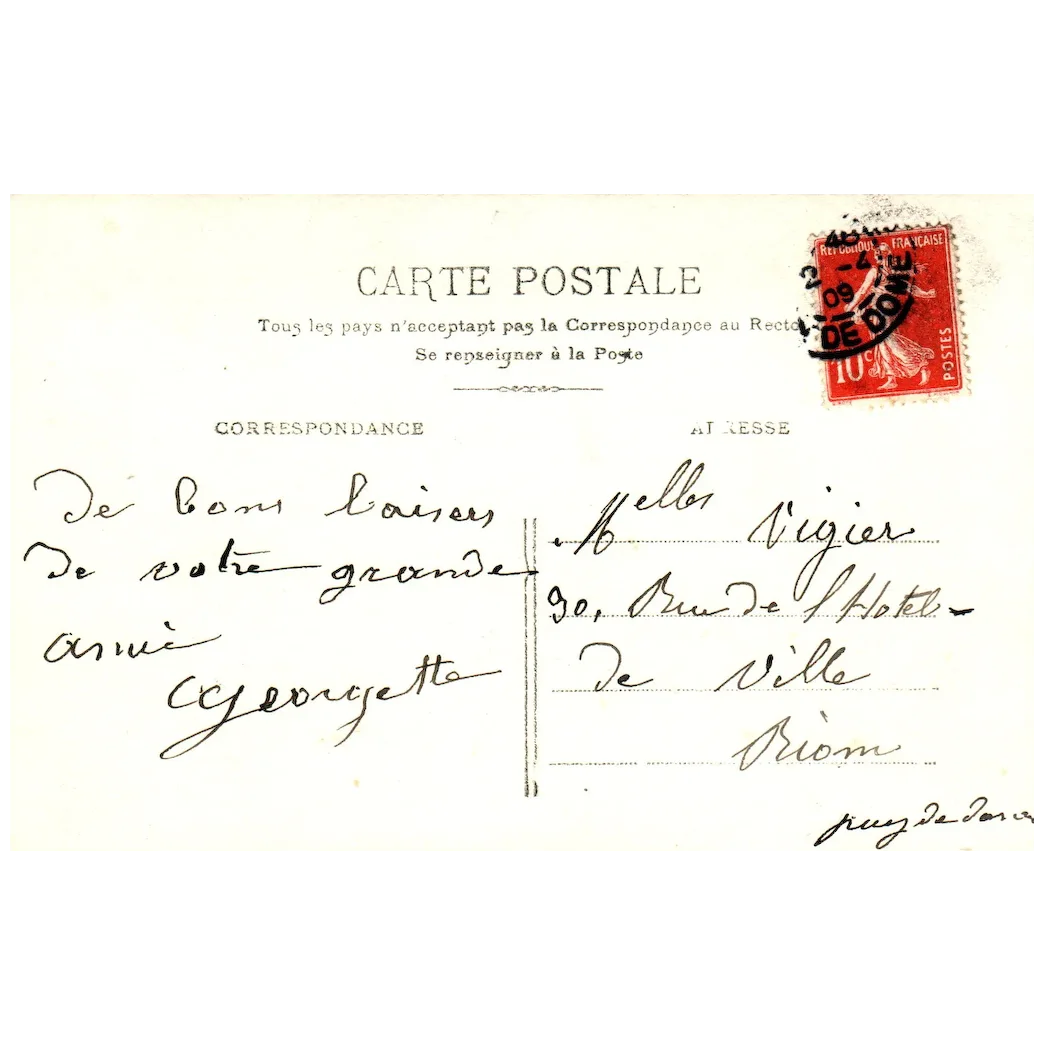 French April 1st Man & Woman Holding Flowers & Fish Vintage April Fools Postcard