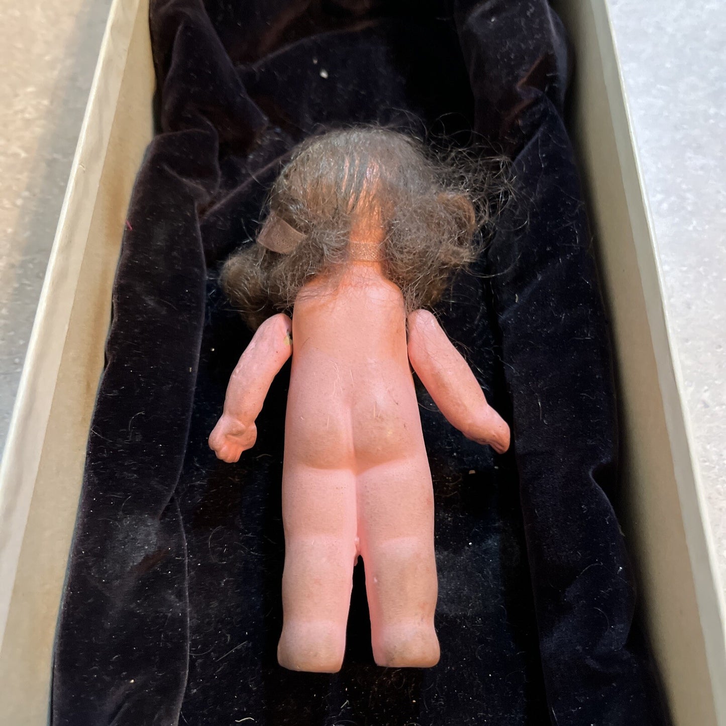 Antique 1920s Child Girl Bisque Dollhouse Doll- All original