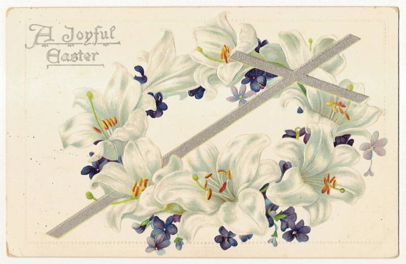 Tuck Lily Wreath Easter Postcard Series 703