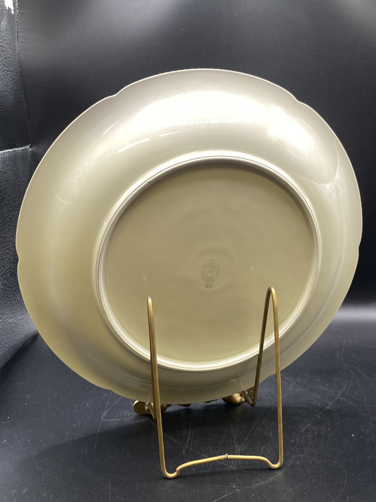 RARE Waldershof Bavaria Germany 9" Salad Plate Bowl Cream with Gold Design