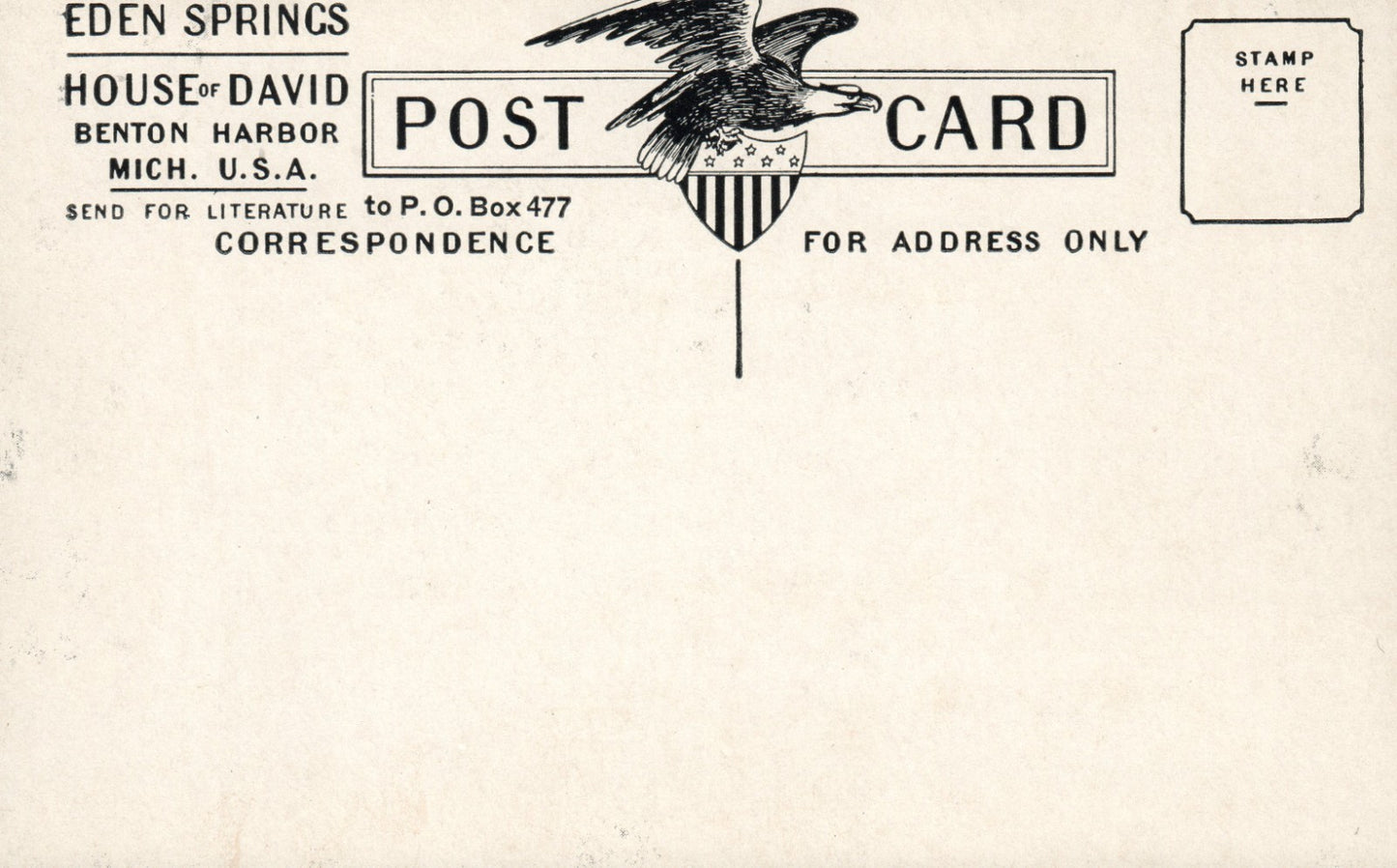 Men In beards House of David Benton Harbor MI Michigan Postcard