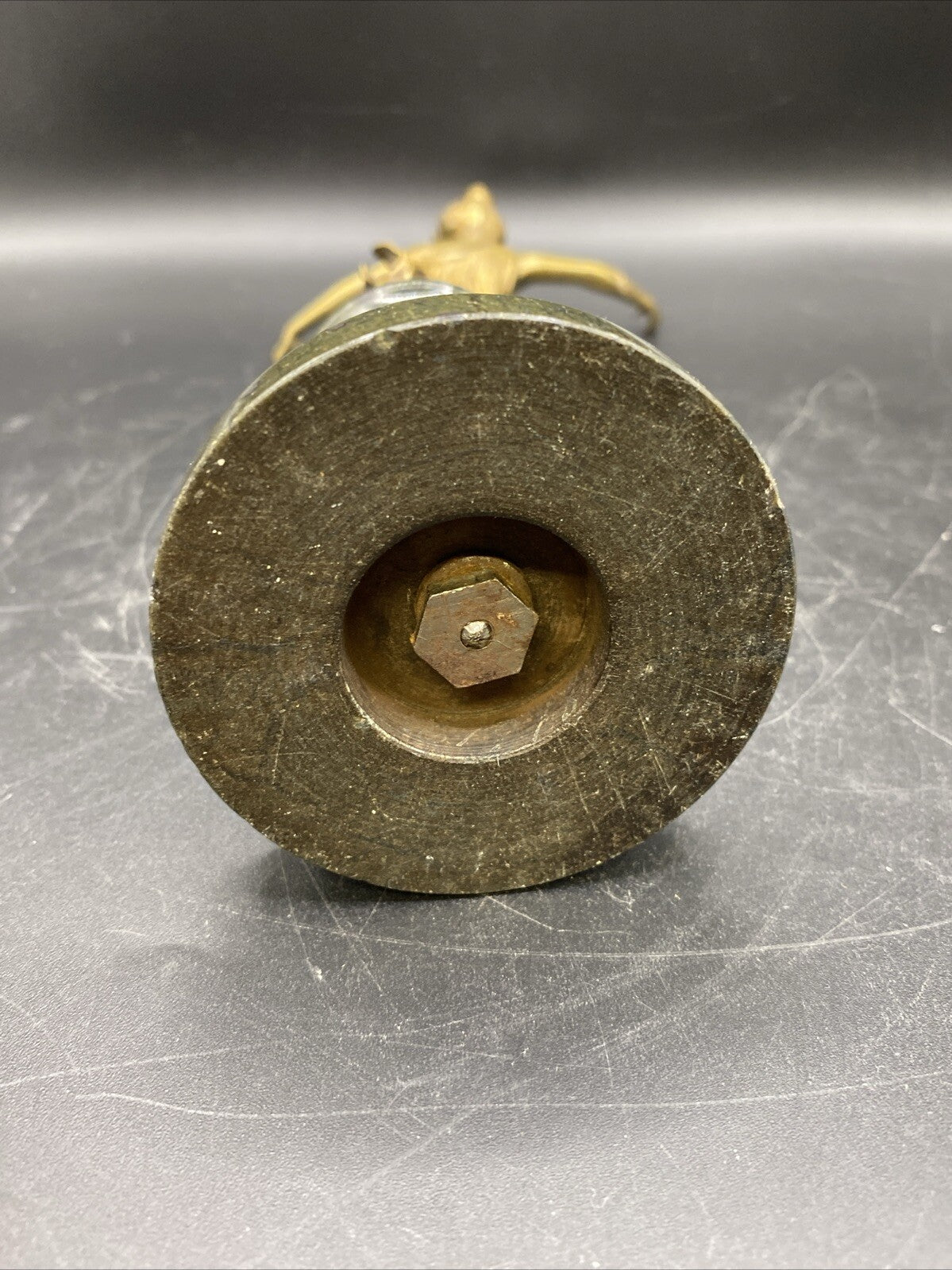 Greek Women Brass Figure Sculpture with Marble Decorative Base 8.75 tall