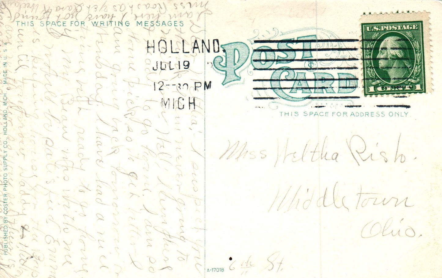 Interlake Walk in Macatawa Mich Michigan Postcard