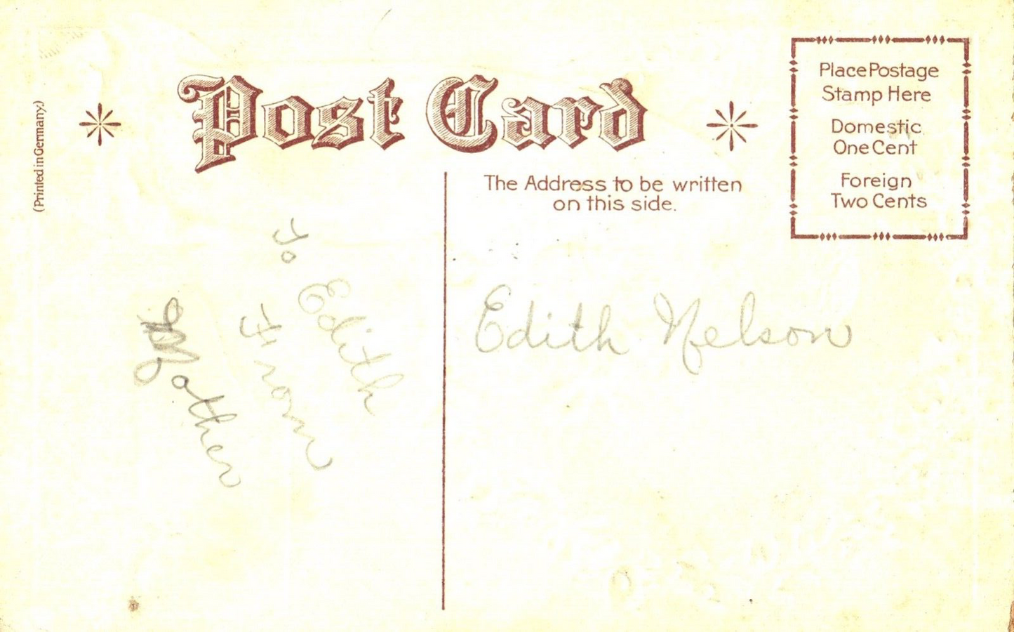 A Merry Christmas Angel with Holly Looking over Village Angel Christmas Postcard