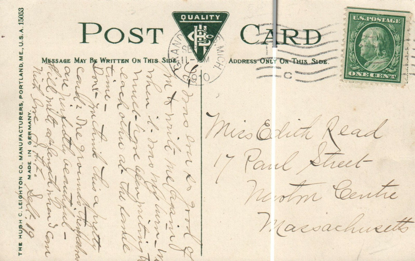 The Golf Club Main Entrance, Grand Rapids National City Bank, Michigan Postcard