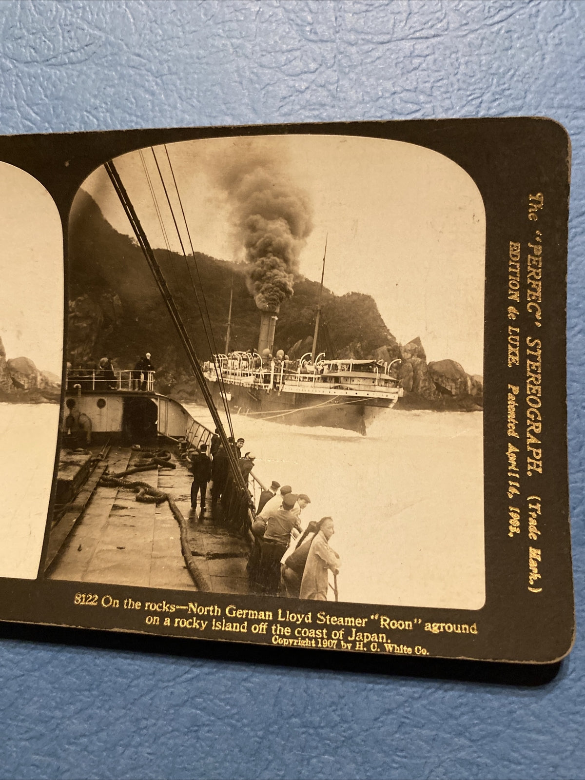 1907 Real Photo Stereoview 8122 German Lloyd Steamer Japan