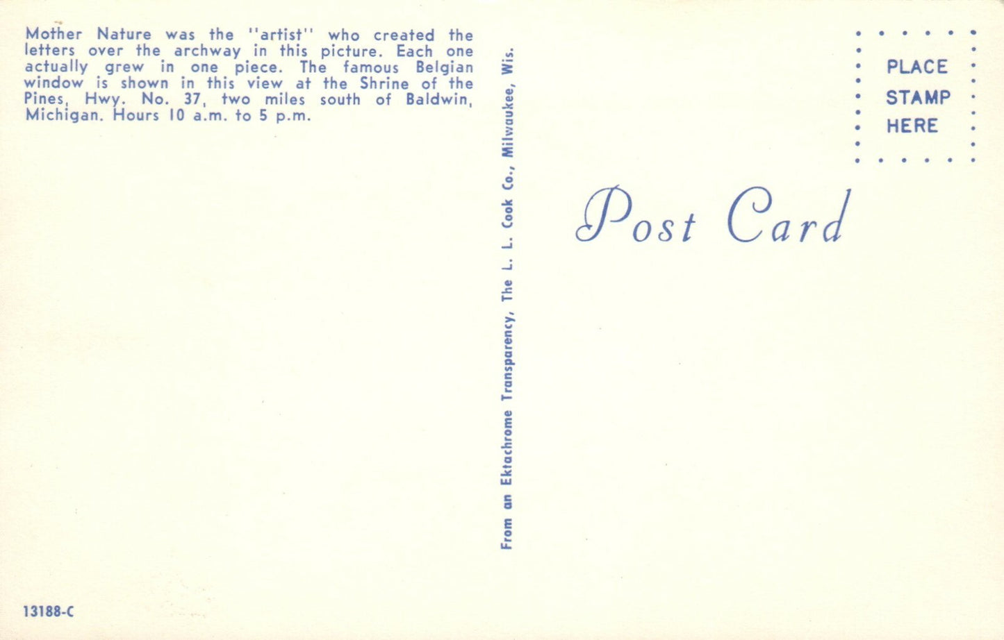 Shrine of the Pines Baldwin Mich MI Michigan Postcard Shrine of the pines room