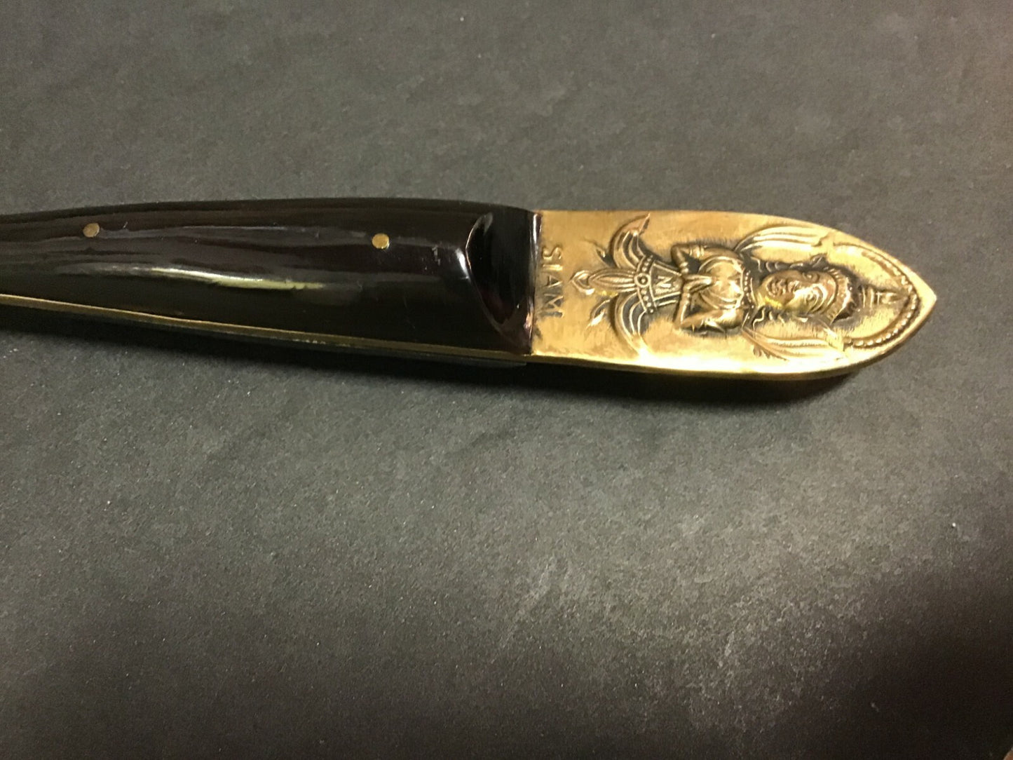 Vintage Mid Century Bankok Thailand Brass 18 Piece Flatware Silverware Set