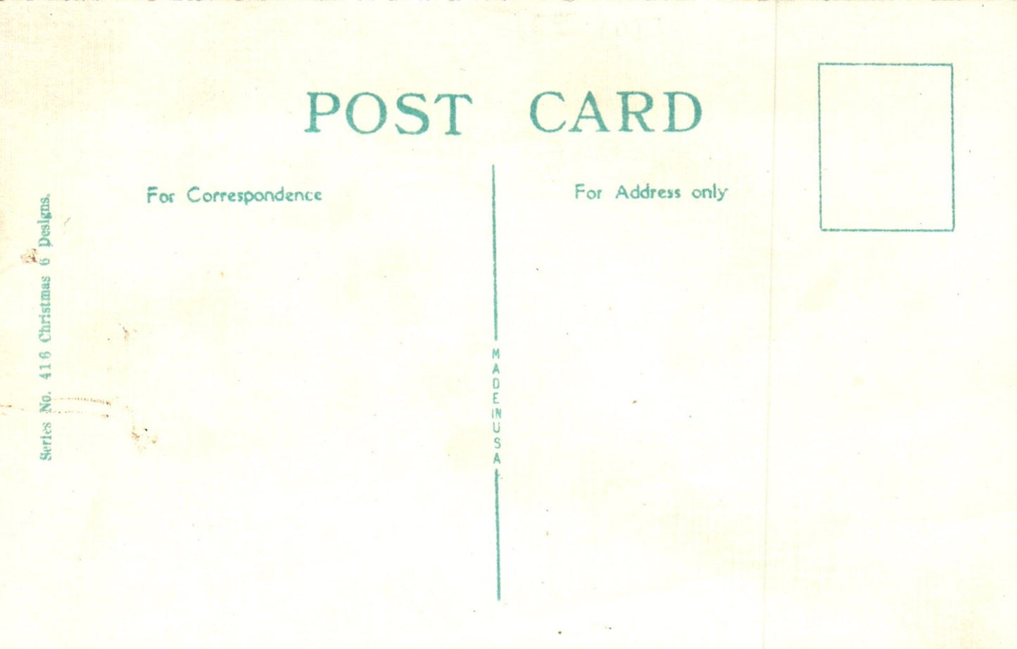 Santa Claus Flying In Airplane Over Village Vtg Santa Postcard