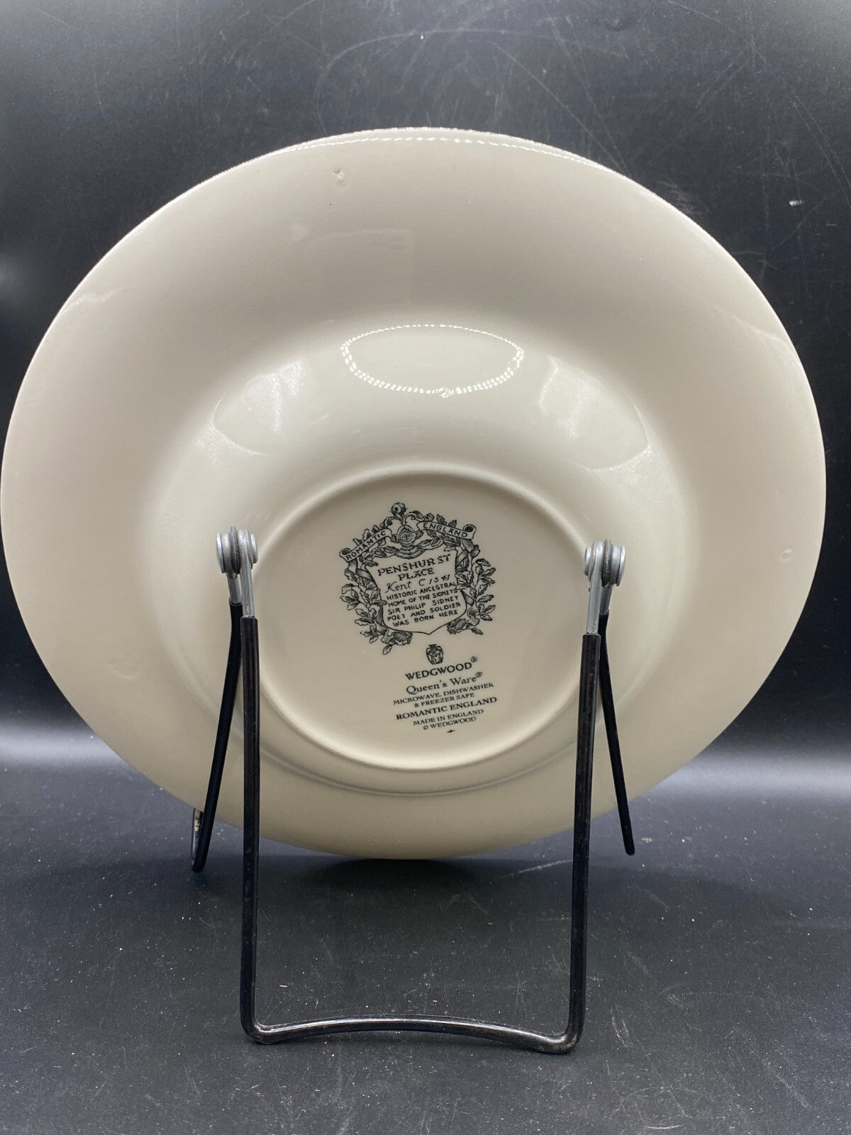 WEDGWOOD BLACK Soup Bowl Plate 9" Romantic England Queen's Ware Dishes