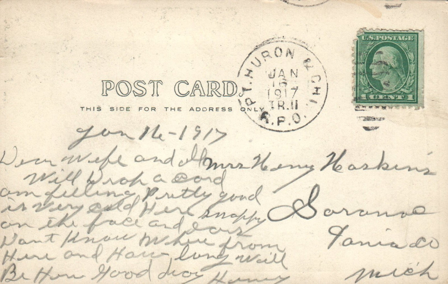 A Jolly Camping Party At Port Huron MI Michigan Mich Postcard