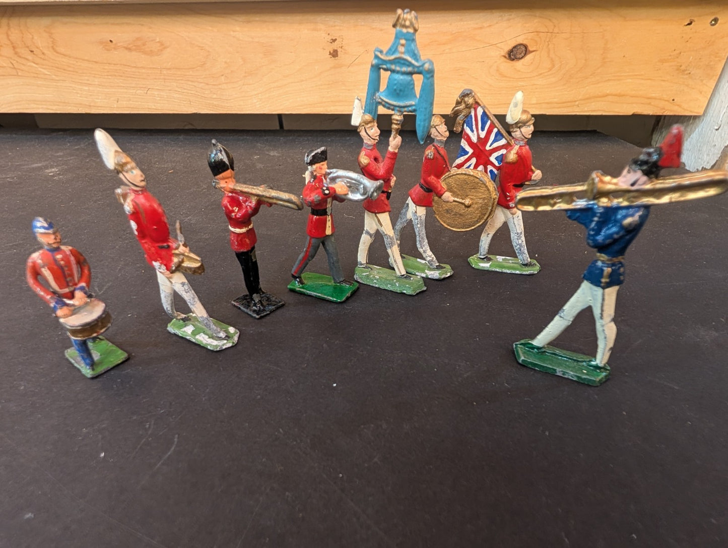 Vintage Lot Of 8 Mini Lead Toy Soldiers Musician Metal Toy Figure Mixed Lot band