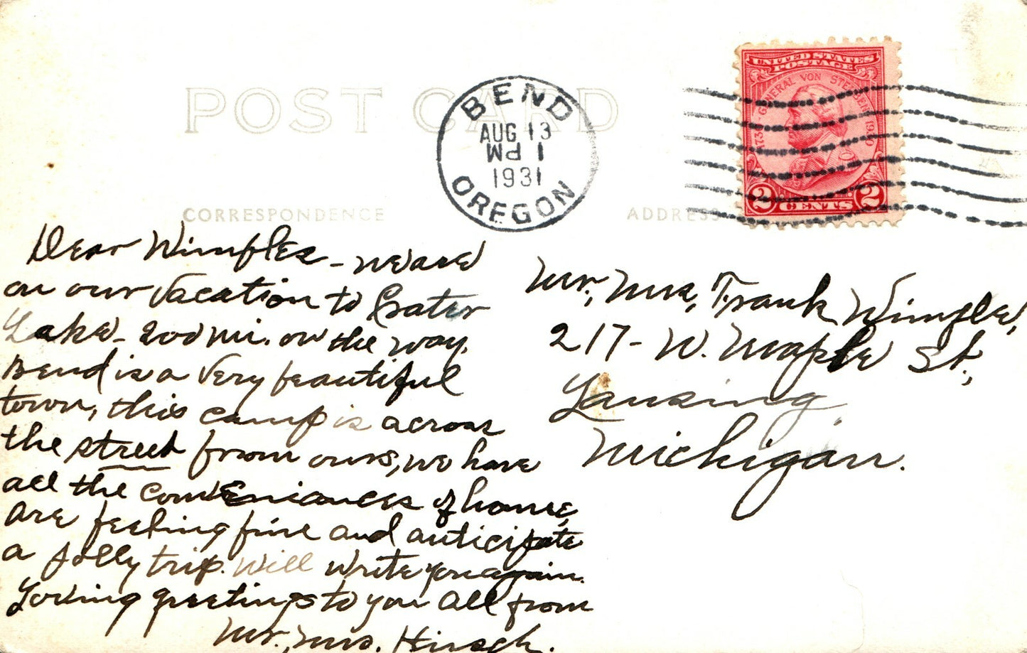 Real Photo 1931 Bend Auto Park Cabins Oregon OR Postcard