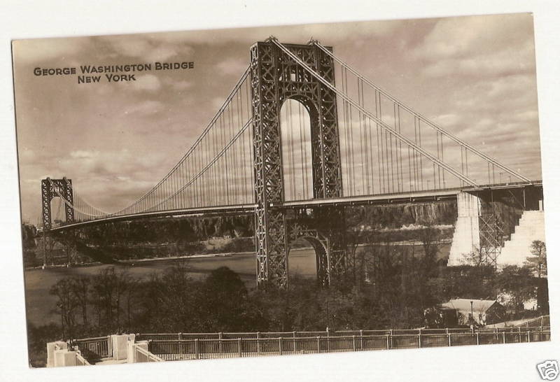 Real Photo George Washington Bridge New York NY Postcard