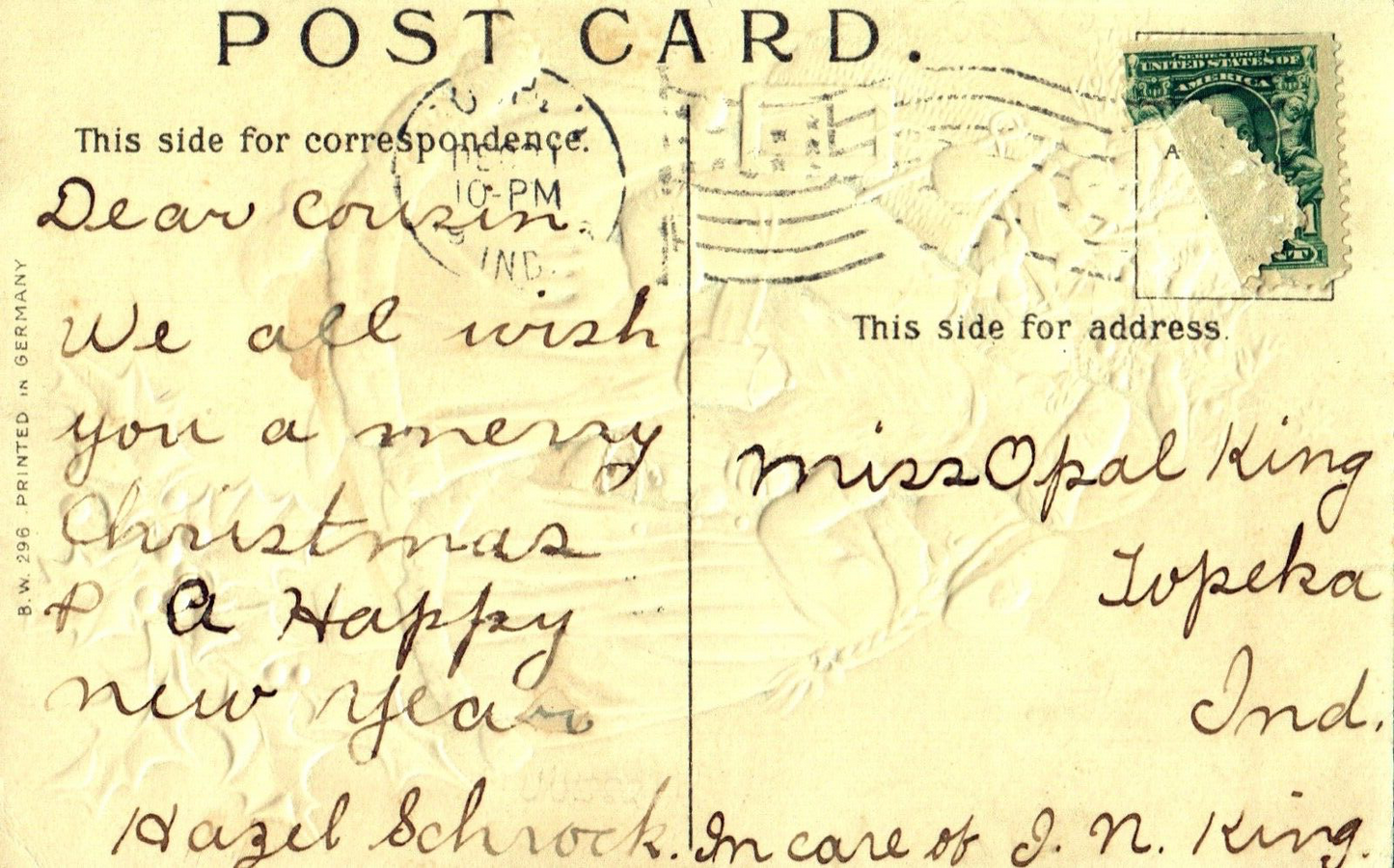 A Merry Christmas Little Girl Telling Santa What She Wants Santa Postcard