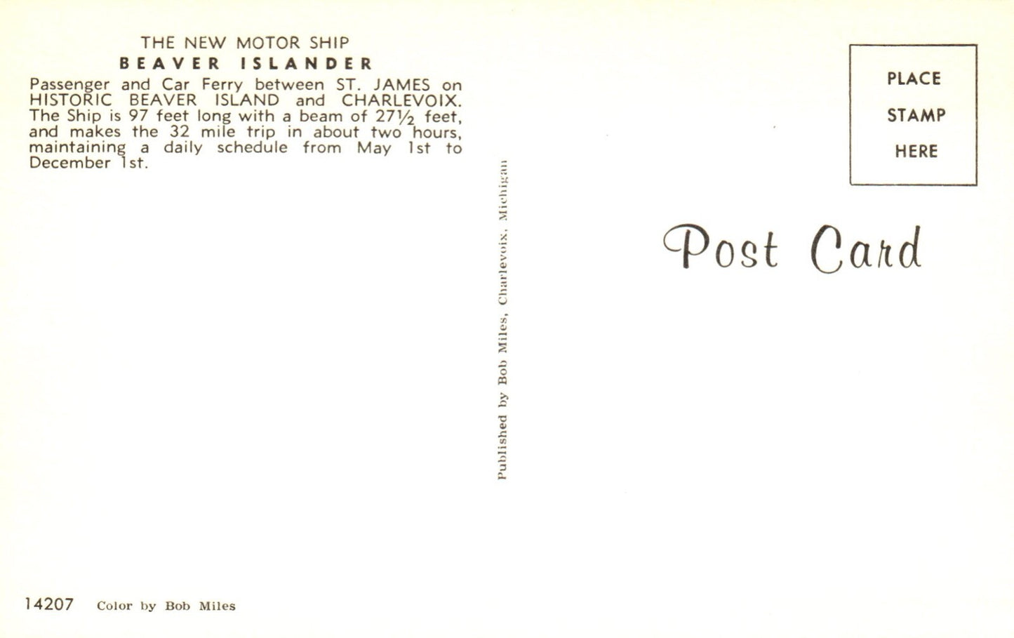 The New Motor Ship Beaver Islander Boat Beaver Island Michigan MI Mich Lake